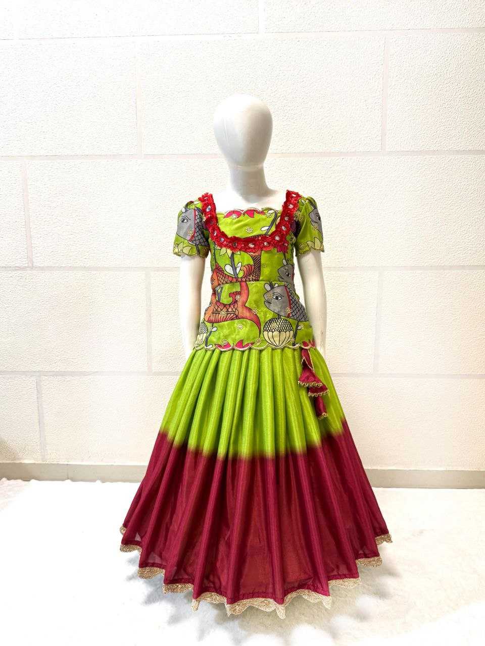 Ynf Chinon KESH168 MNT01 Kids Wear Wedding Collections Festive Collections Wholesale Kids Lehenga Kids Lehenga Choli Baby Girl Lehenga Manufacturer