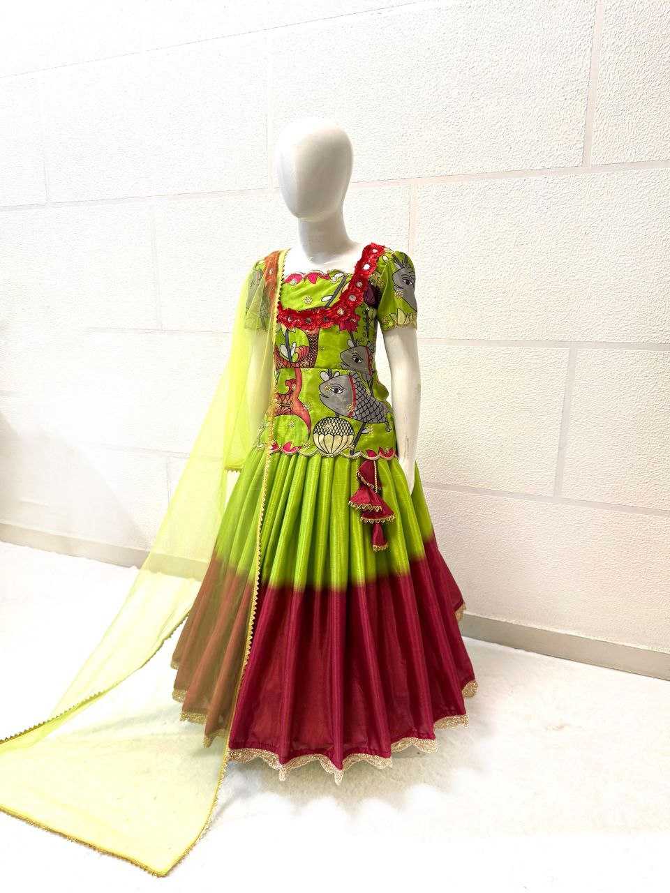 Ynf Chinon KESH168 MNT01 Kids Wear Wedding Collections Festive Collections Wholesale Kids Lehenga Kids Lehenga Choli Baby Girl Lehenga Manufacturer