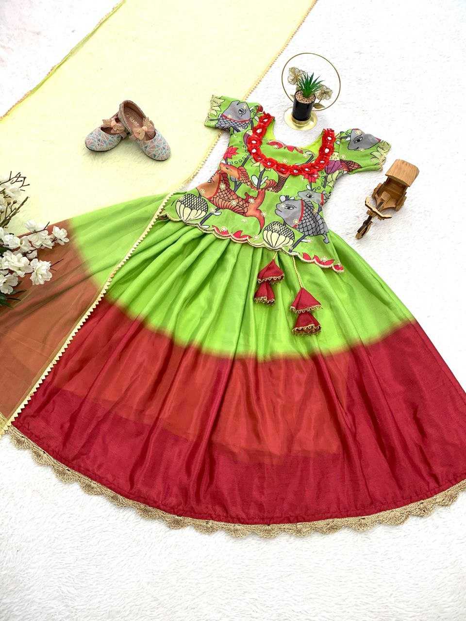 Ynf Chinon KESH168 MNT01 Kids Wear Wedding Collections Festive Collections Wholesale Kids Lehenga Kids Lehenga Choli Baby Girl Lehenga Manufacturer