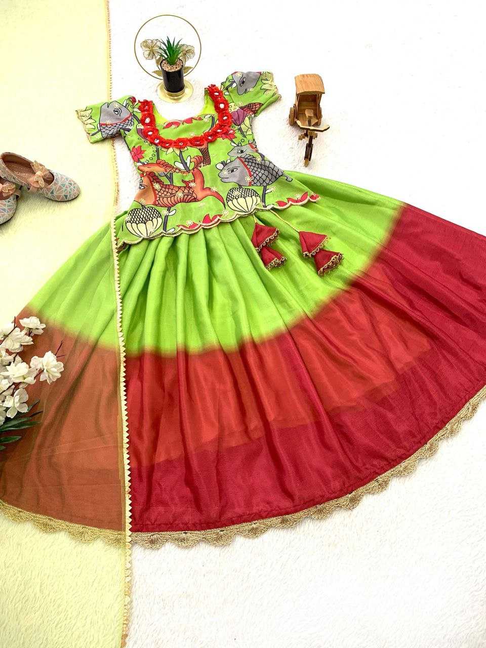 Ynf Chinon KESH168 MNT01 Kids Wear Wedding Collections Festive Collections Wholesale Kids Lehenga Kids Lehenga Choli Baby Girl Lehenga Manufacturer