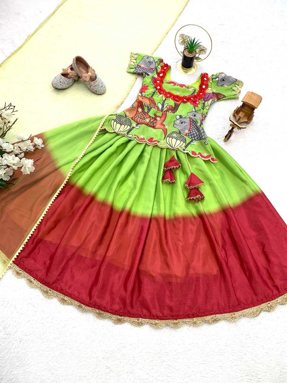 Ynf Chinon KESH168 MNT01 Kids Wear Wedding Collections Festive Collections Wholesale Kids Lehenga Kids Lehenga Choli Baby Girl Lehenga Manufacturer