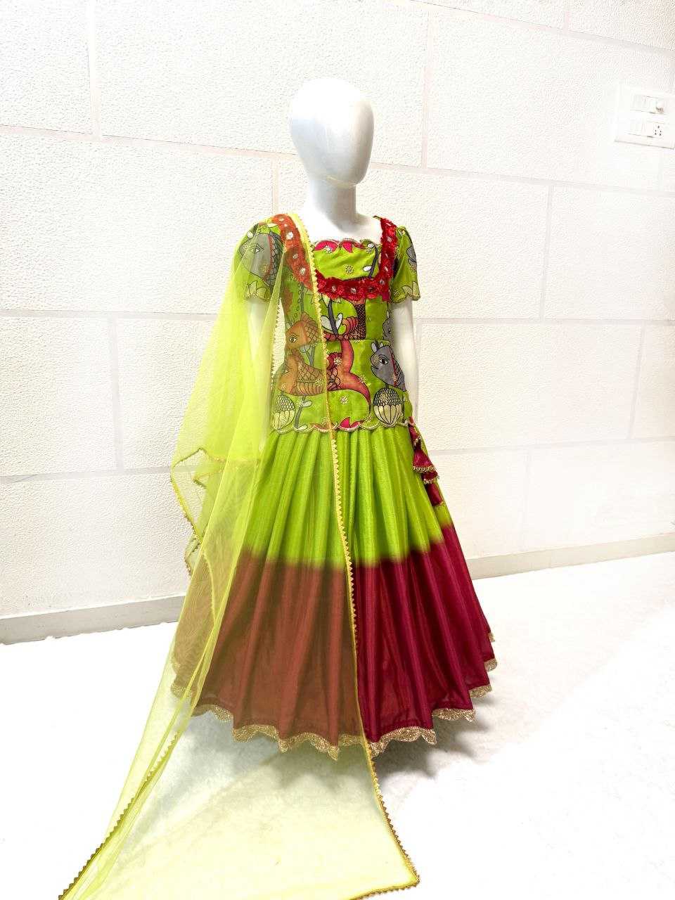 Ynf Chinon KESH168 MNT01 Kids Wear Wedding Collections Festive Collections Wholesale Kids Lehenga Kids Lehenga Choli Baby Girl Lehenga Manufacturer