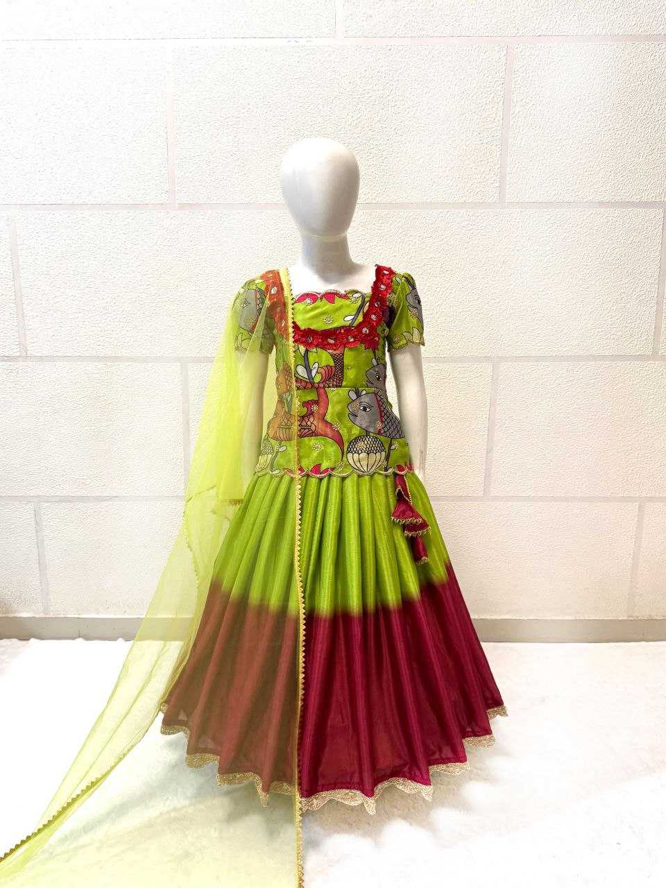 Ynf Chinon KESH168 MNT01 Kids Wear Wedding Collections Festive Collections Wholesale Kids Lehenga Kids Lehenga Choli Baby Girl Lehenga Manufacturer