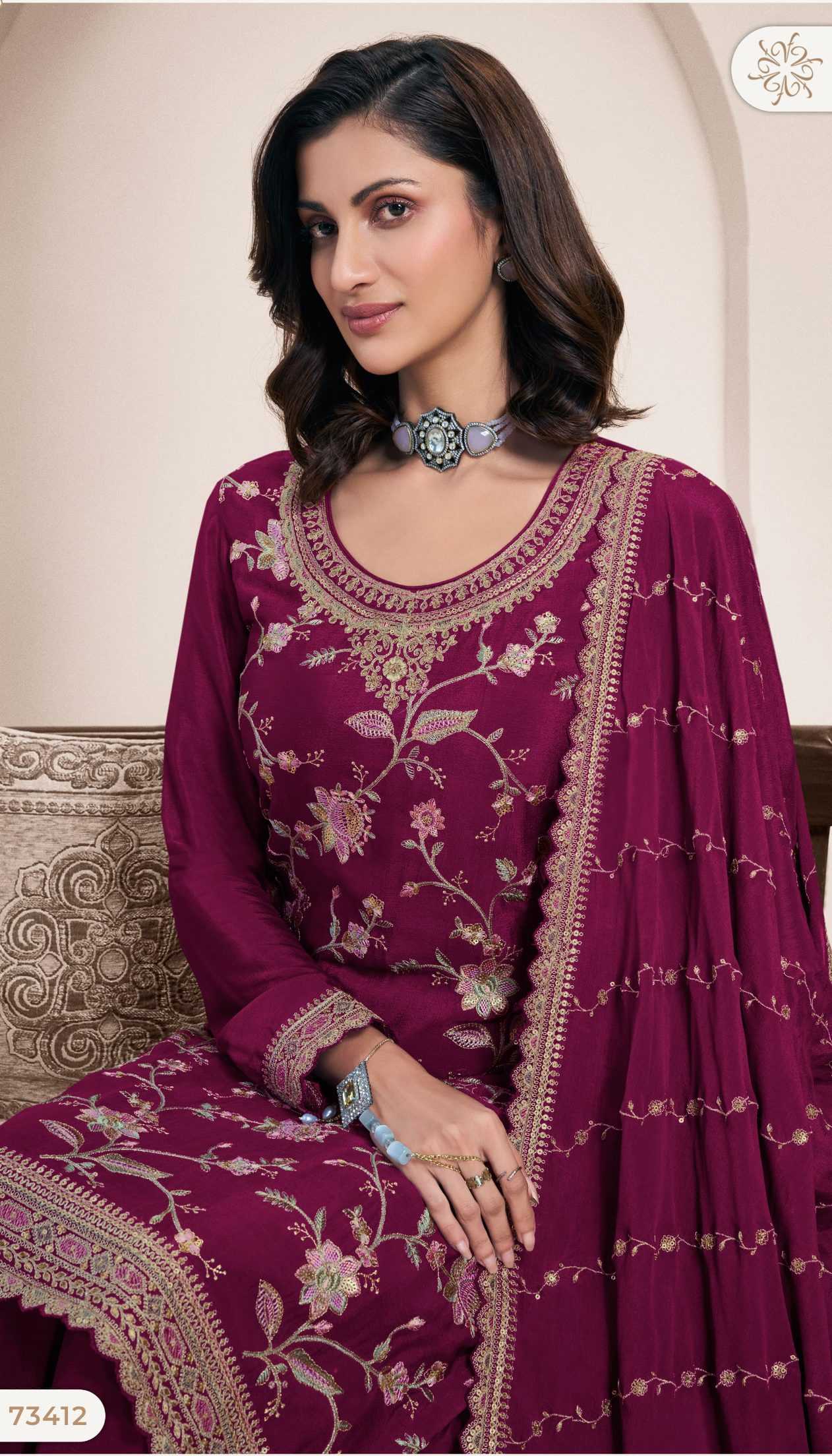 Ynf Chinon RIN184 VINAY KULEESH-LEKHA Suits & Dresses Islamic Clothing Bollywood Collections Wholesale Pakistani Suits Embroidery Suits Party wear suits Manufacturer