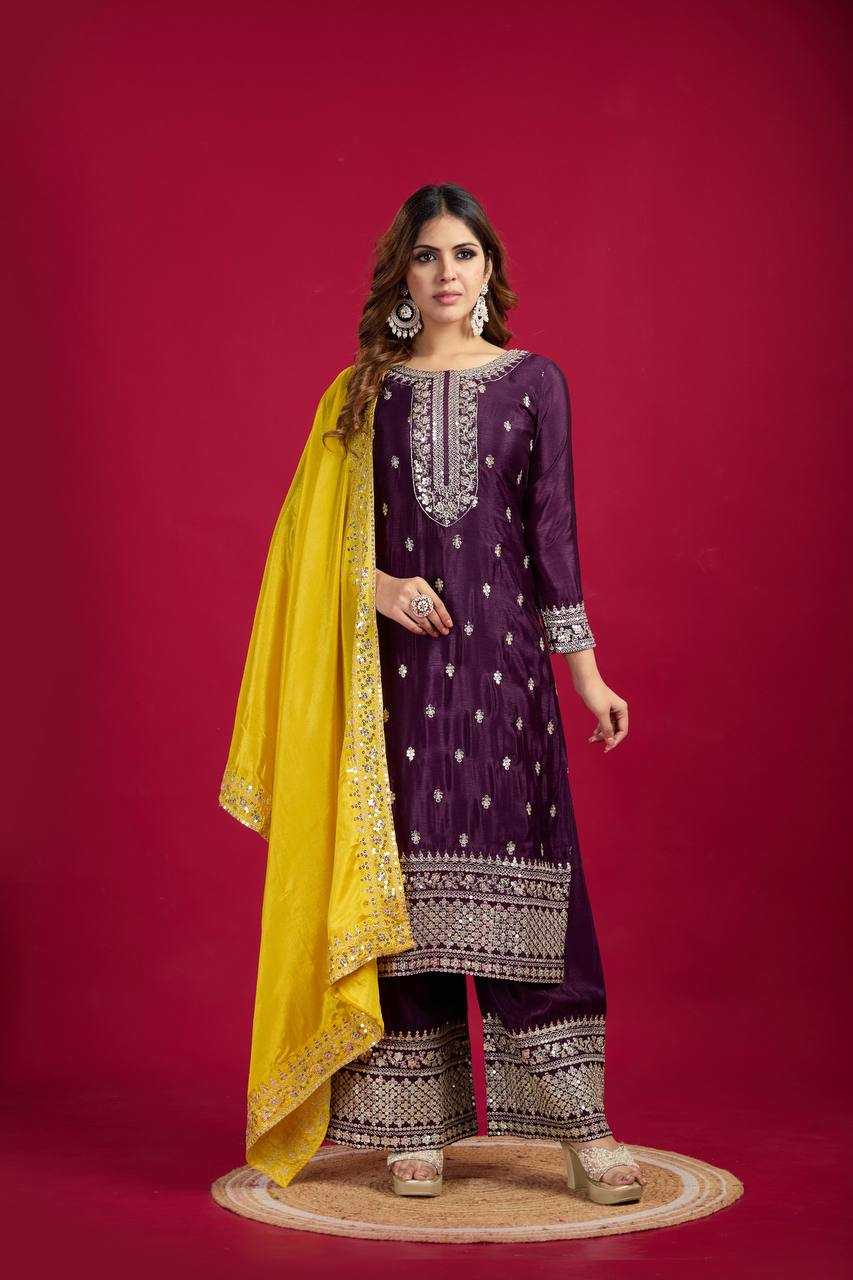 Ynf Chinon Silk KESH123 5140 Suits & Dresses Wedding Collections Festive Collections Wholesale Embroidery Suits Party wear suits Wedding Suits Manufacturer