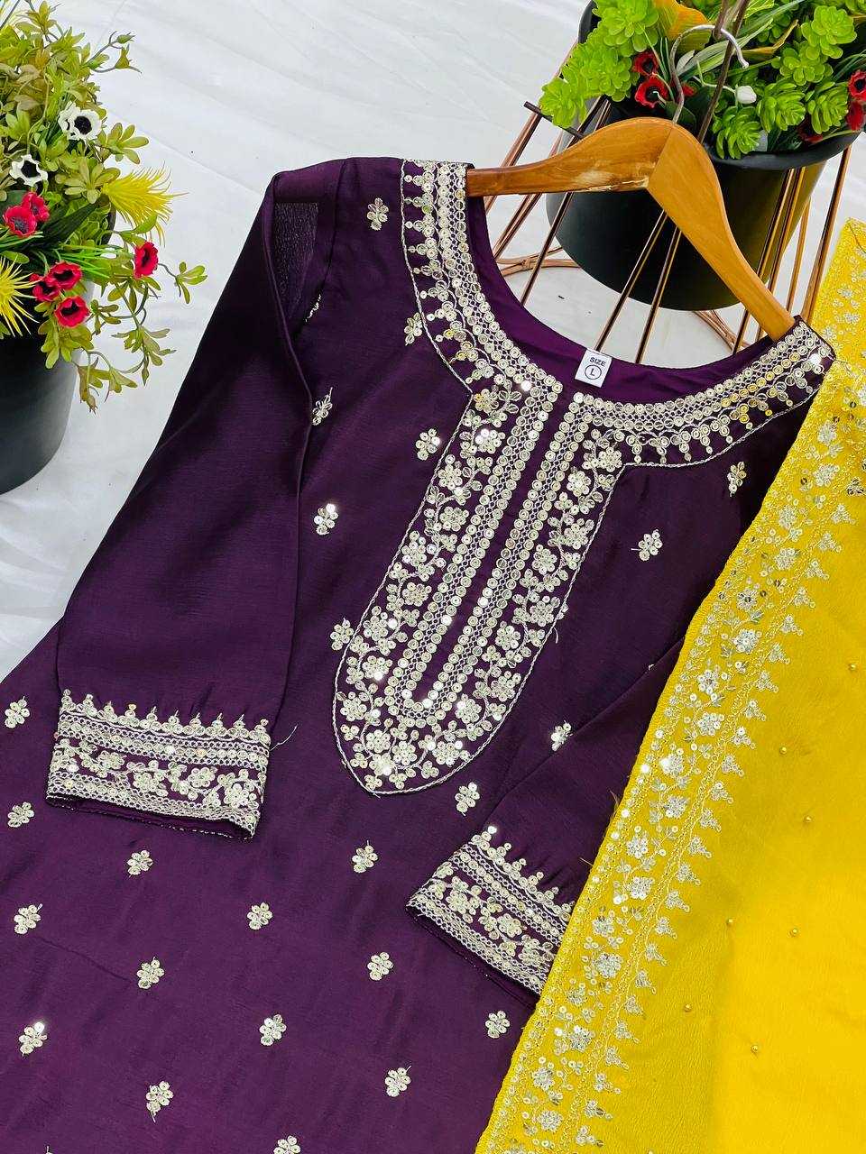 Ynf Chinon Silk KESH123 5140 Suits & Dresses Wedding Collections Festive Collections Wholesale Embroidery Suits Party wear suits Wedding Suits Manufacturer