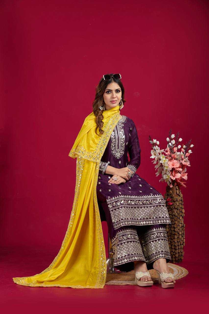 Ynf Chinon Silk KESH123 5140 Suits & Dresses Wedding Collections Festive Collections Wholesale Embroidery Suits Party wear suits Wedding Suits Manufacturer