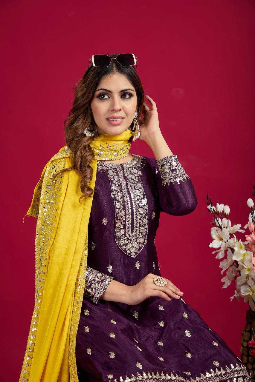 Ynf Chinon Silk KESH123 5140 Suits & Dresses Wedding Collections Festive Collections Wholesale Embroidery Suits Party wear suits Wedding Suits Manufacturer