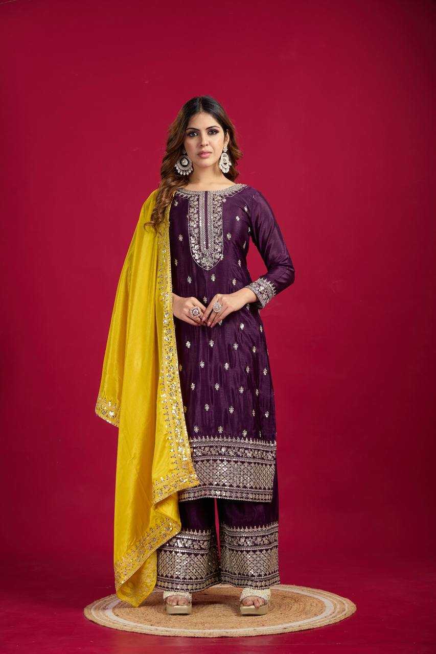 Ynf Chinon Silk KESH123 5140 Suits & Dresses Wedding Collections Festive Collections Wholesale Embroidery Suits Party wear suits Wedding Suits Manufacturer