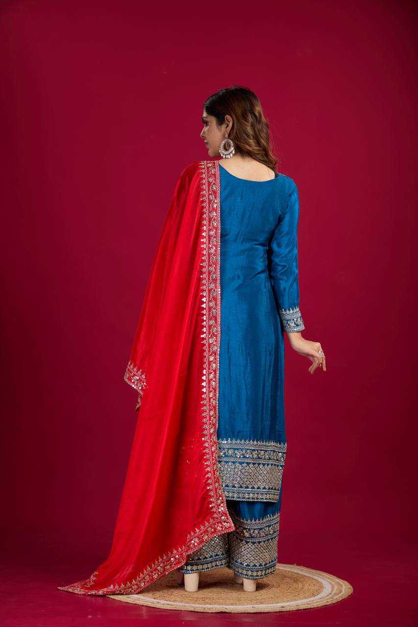 Ynf Chinon Silk KESH123 5140 Suits & Dresses Wedding Collections Festive Collections Wholesale Embroidery Suits Party wear suits Wedding Suits Manufacturer