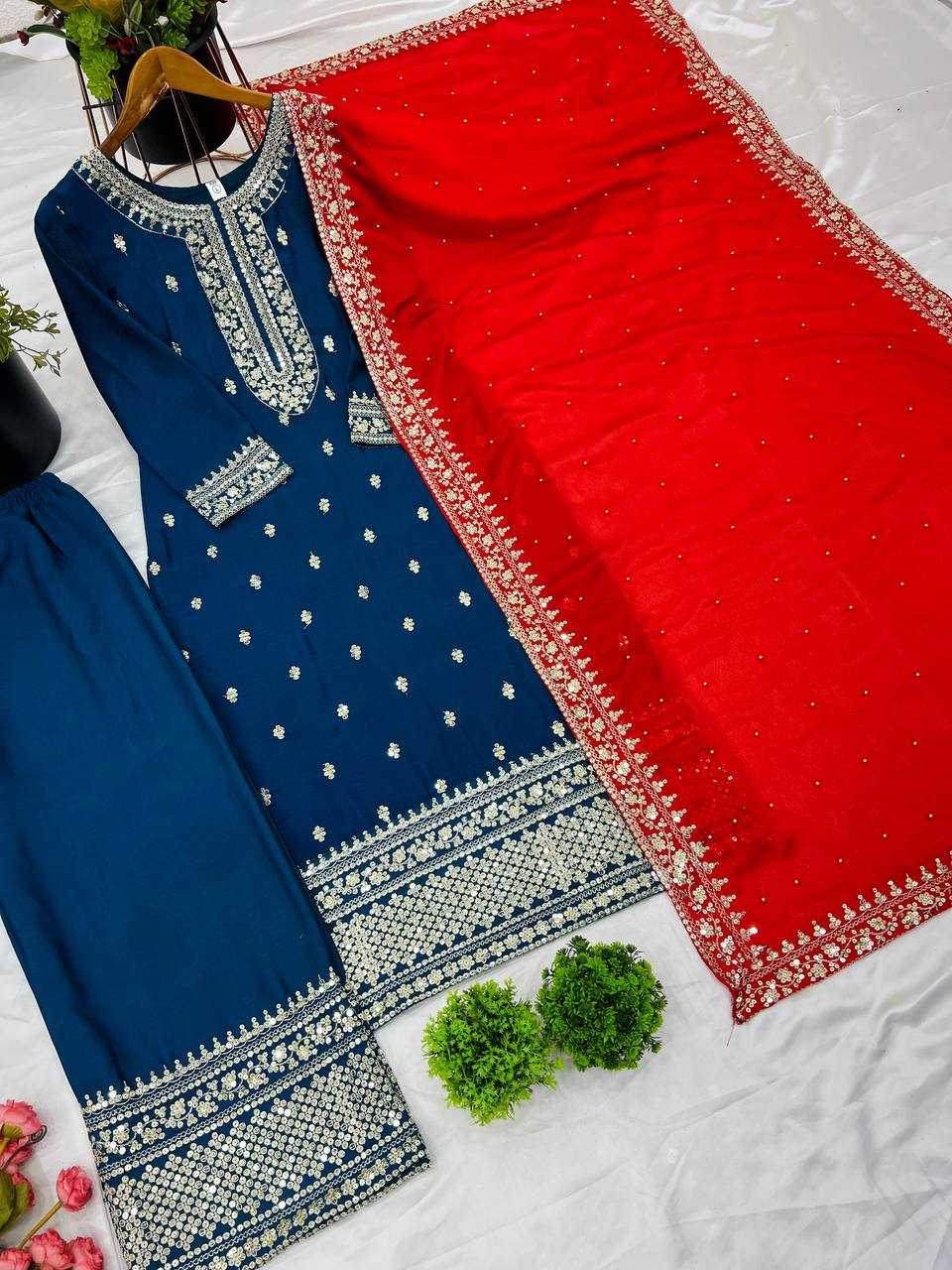 Ynf Chinon Silk KESH123 5140 Suits & Dresses Wedding Collections Festive Collections Wholesale Embroidery Suits Party wear suits Wedding Suits Manufacturer