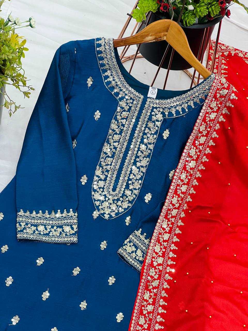 Ynf Chinon Silk KESH123 5140 Suits & Dresses Wedding Collections Festive Collections Wholesale Embroidery Suits Party wear suits Wedding Suits Manufacturer