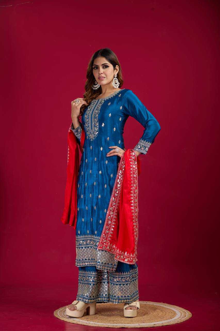 Ynf Chinon Silk KESH123 5140 Suits & Dresses Wedding Collections Festive Collections Wholesale Embroidery Suits Party wear suits Wedding Suits Manufacturer