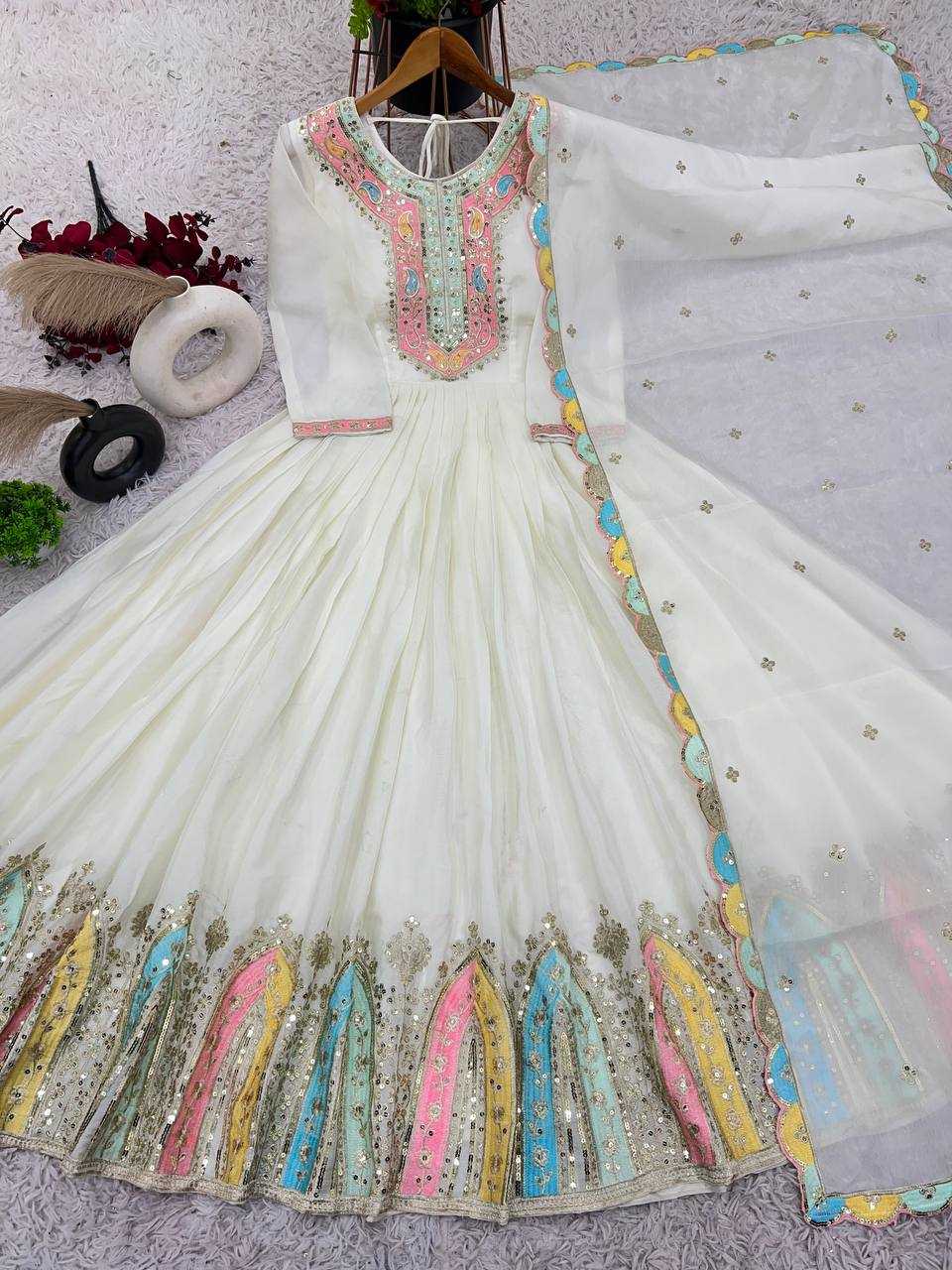 Ynf Chinon Silk KESH128 5002 Suits & Dresses Wedding Collections Festive Collections Wholesale Embroidery Suits Anarkali Suits Party wear suits Manufacturer