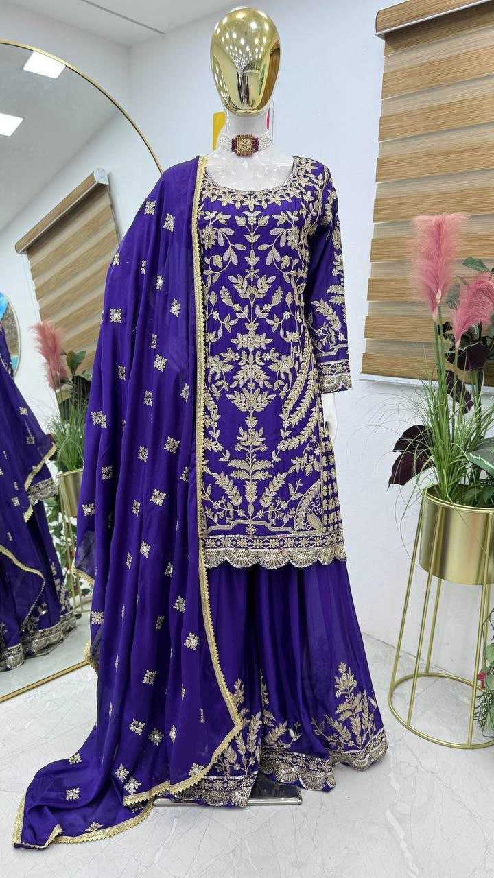 Ynf Chinon Silk KESH158 10091 Suits & Dresses Islamic Clothing Festive Collections Wholesale Sharara Salwar Suits Embroidery Suits Party wear suits Manufacturer