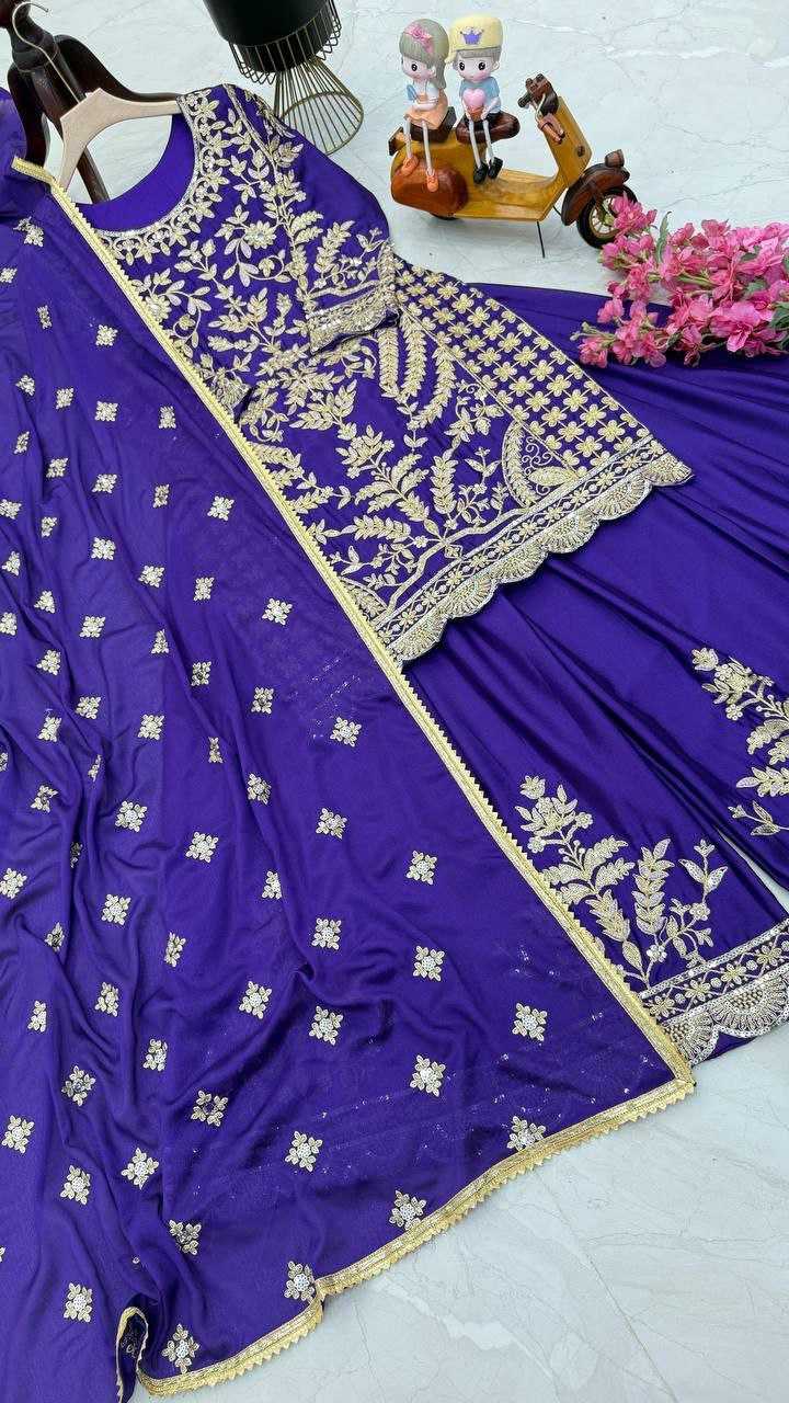 Ynf Chinon Silk KESH158 10091 Suits & Dresses Islamic Clothing Festive Collections Wholesale Sharara Salwar Suits Embroidery Suits Party wear suits Manufacturer