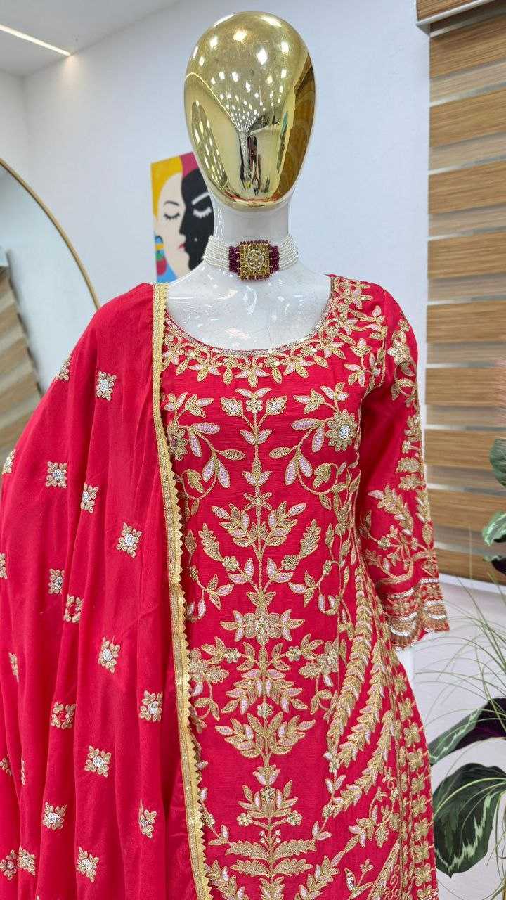 Ynf Chinon Silk KESH158 10091 Suits & Dresses Islamic Clothing Festive Collections Wholesale Sharara Salwar Suits Embroidery Suits Party wear suits Manufacturer