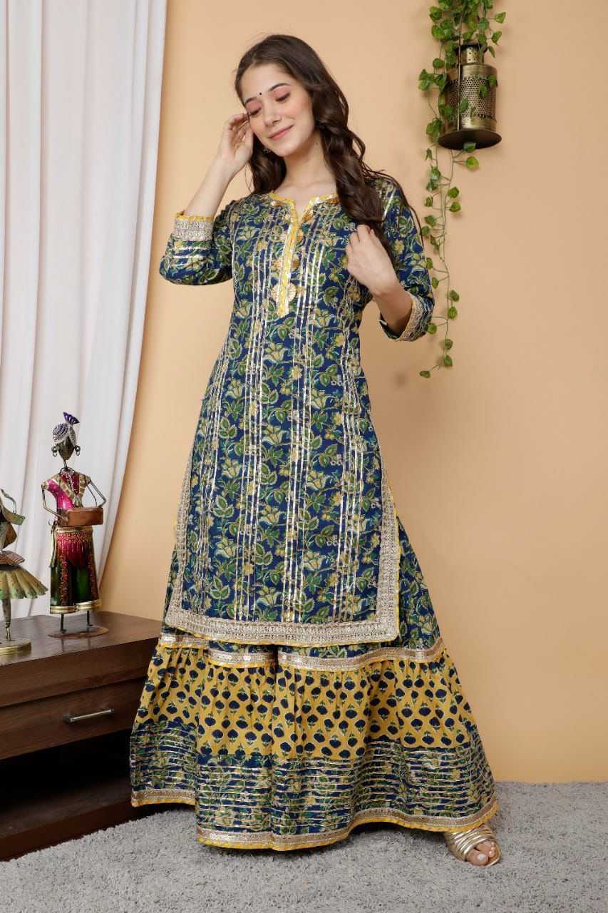 Ynf Cotton KESH253 SNF42 Kurti Rakhi Collections Wedding Collections Wholesale Party Wear Kurtis Cotton Kurtis Gota Patti Kurtis Manufacturer