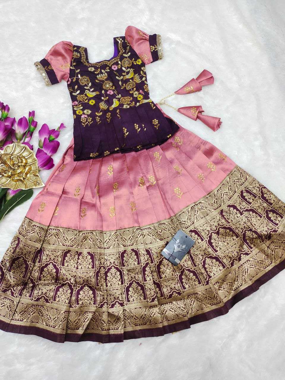 Ynf Heavy Silk RIN161 RPVR02 Kids Wear Wholesale Kids Lehenga Kids Lehenga Choli Baby Girl Lehenga Manufacturer