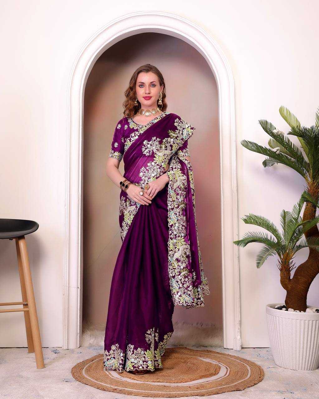 Ynf Jimmy Choo KESH169 1285 Sarees Wholesale Jimmy Choo Sarees Fancy Sarees Embroidered Sarees Manufacturer