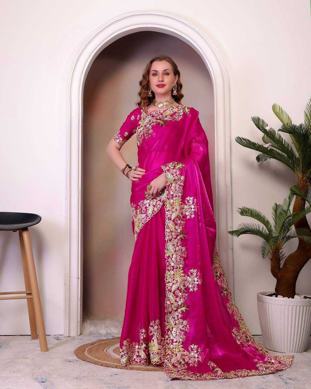 Ynf Jimmy Choo KESH169 1285 Sarees Wholesale Jimmy Choo Sarees Fancy Sarees Embroidered Sarees Manufacturer