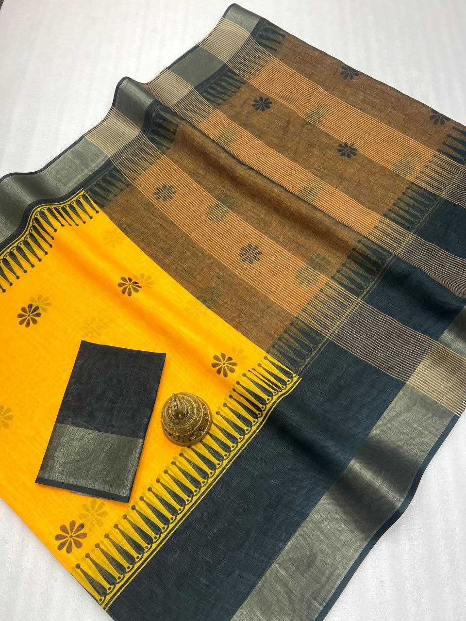 Ynf Linen KESH223 536 Sarees Wholesale Fancy Sarees Printed Sarees Linen Sarees Manufacturer