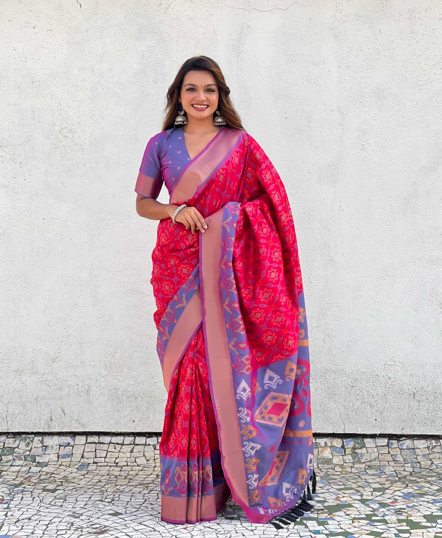 Ynf Premium Silk RIN116 SATRANGI PATOLA Sarees Wedding Collections Festive Collections Wholesale Fancy Sarees Ikkat Saree Silk Sarees Manufacturer