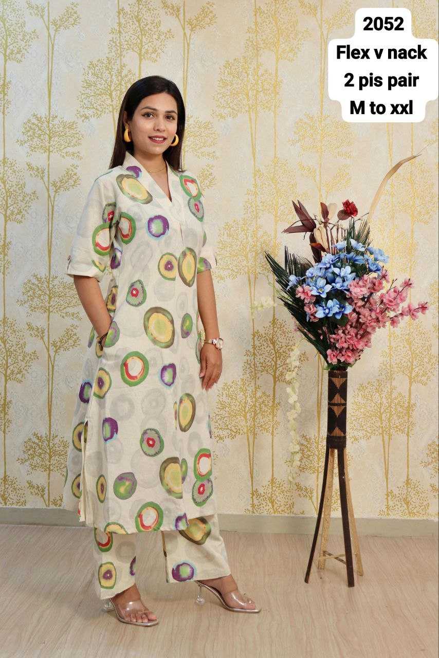 Ynf Pure Cotton KESH257 TAC03 Kurti Wedding Collections Festive Collections Wholesale Fancy Kurti V-Neck Kurtis Kurti With Palazzo Manufacturer