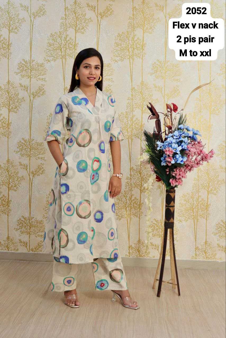 Ynf Pure Cotton KESH257 TAC03 Kurti Wedding Collections Festive Collections Wholesale Fancy Kurti V-Neck Kurtis Kurti With Palazzo Manufacturer