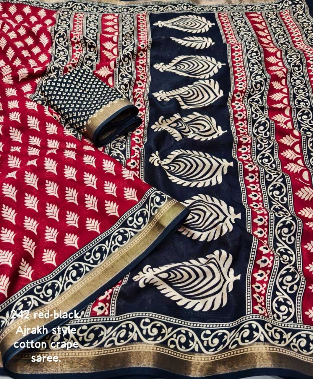 Ynf Soft Cotton RIN170 RUD02 Sarees Wedding Collections Festive Collections Wholesale Printed Sarees Ajrakh Sarees Cotton Sarees Manufacturer