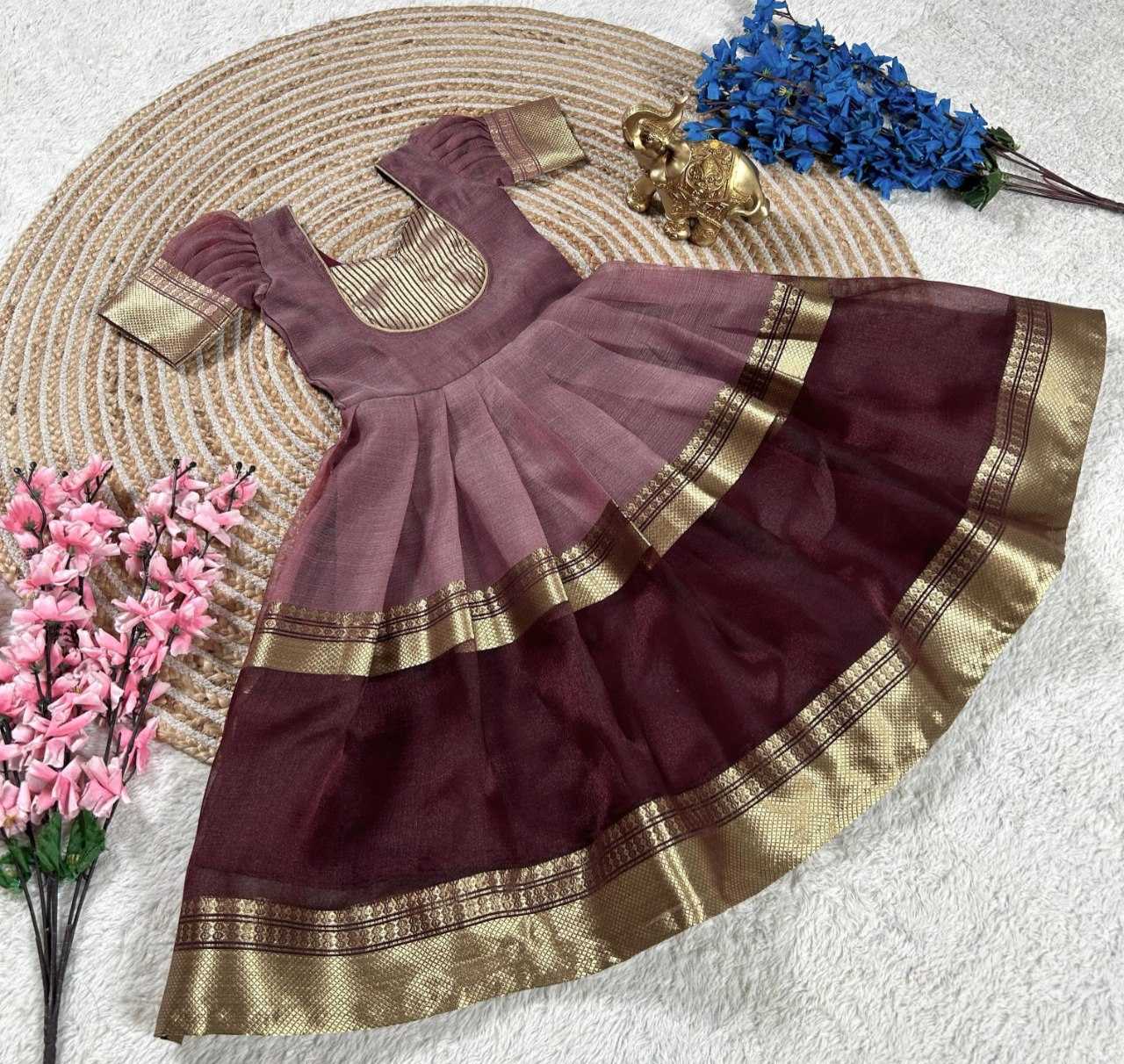 Ynf Tissue Silk KESH109 RRKT03 Gowns Kids Wear Wholesale Kids Gown Kids Frocks Kids Sharara Manufacturer