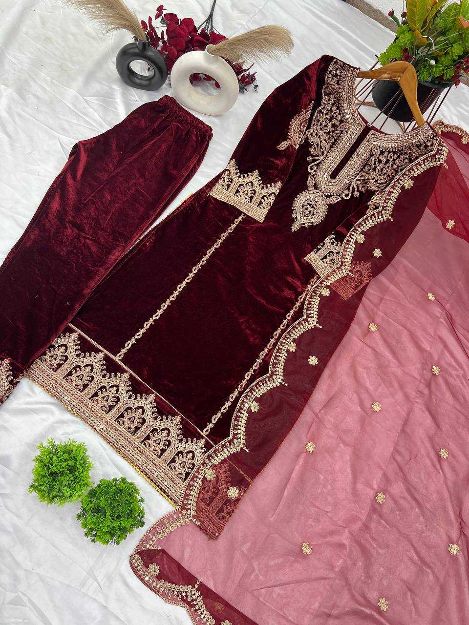 Ynf Velvet KESH128 5003 Suits & Dresses Islamic Clothing Wedding Collections Wholesale Pakistani Suits Embroidery Suits Party wear suits Manufacturer