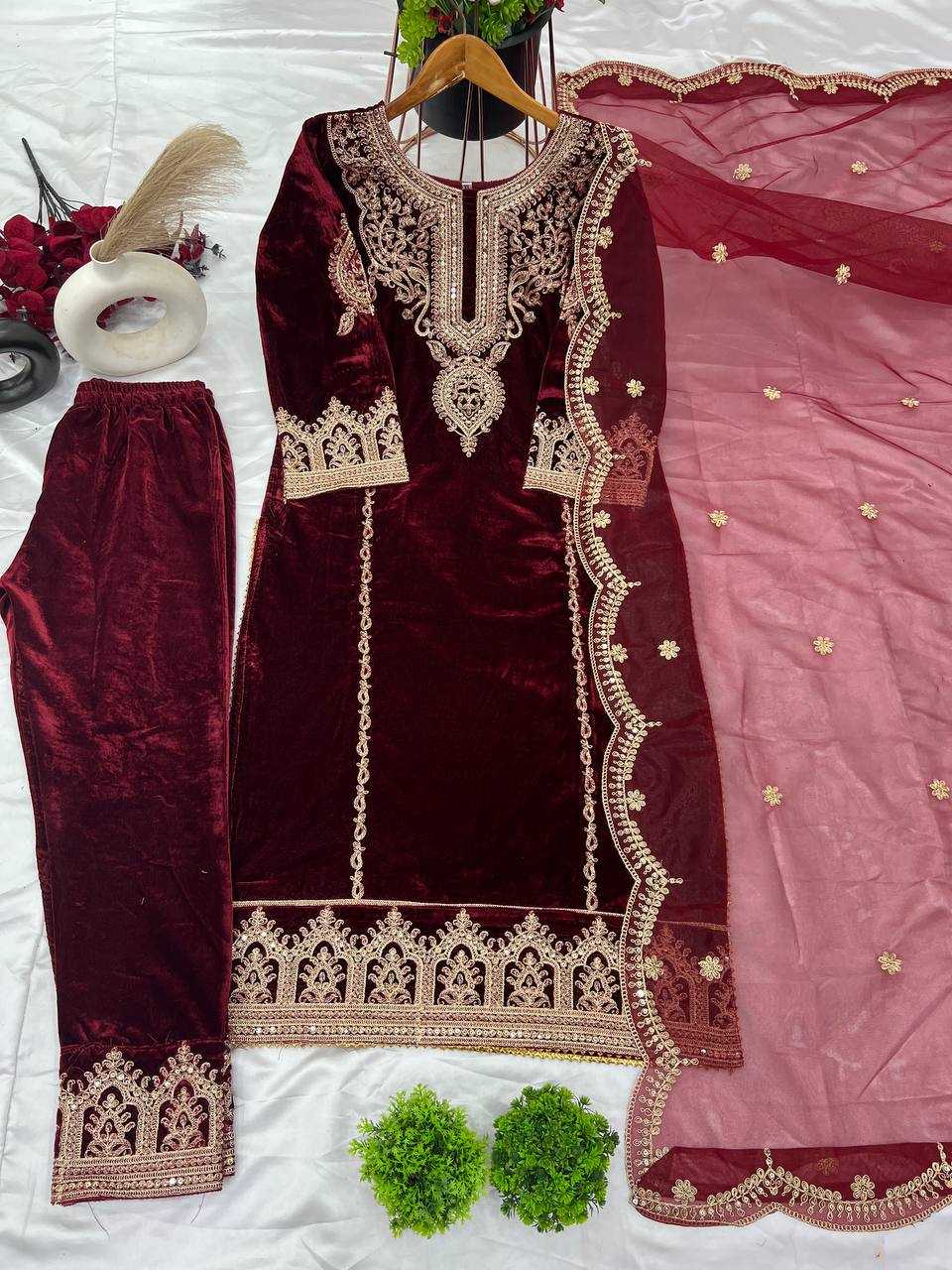 Ynf Velvet KESH128 5003 Suits & Dresses Islamic Clothing Wedding Collections Wholesale Pakistani Suits Embroidery Suits Party wear suits Manufacturer