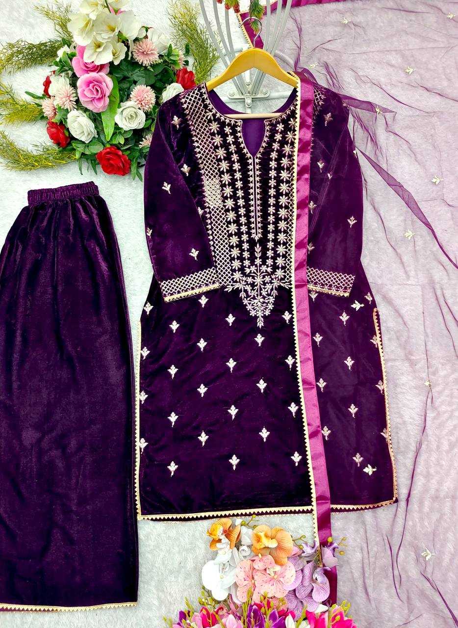 Ynf Velvet KESH156 7836 Suits & Dresses Wholesale Sharara Salwar Suits Velvet Suits Embroidery Suits Manufacturer