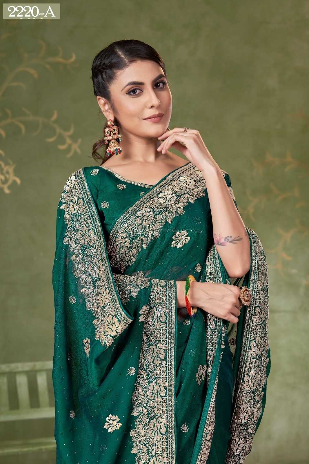 Ynf Chiffon KESH113 Jayshree Sarees-2220 Series Sarees Wedding Collections Festive Collections Wholesale Fancy Sarees Embroidered Sarees Swarovski Sarees Manufacturer