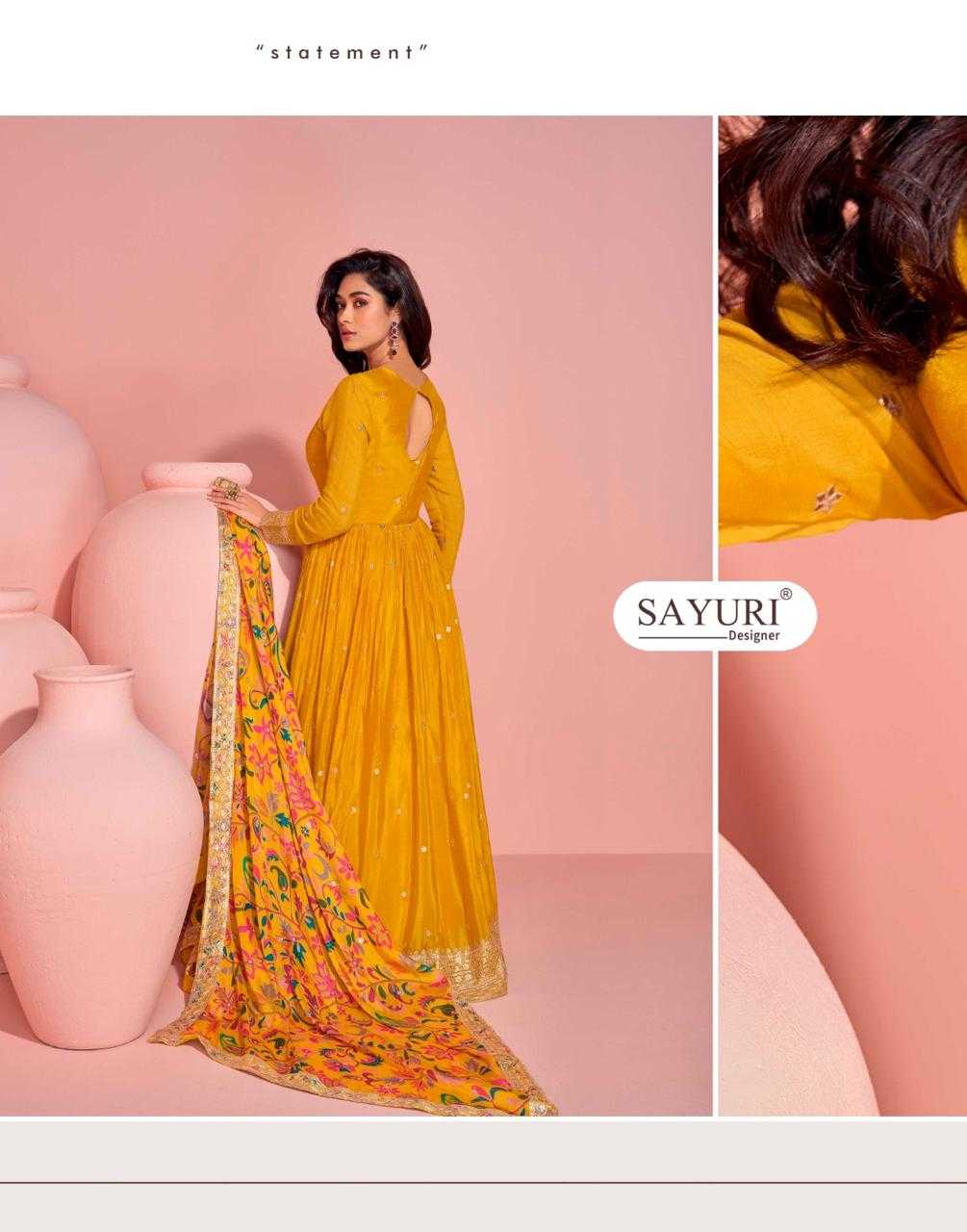 Ynf Chinon Silk RIN184 SAYURI DESIGNER-MAYURI Suits & Dresses Rakhi Collections Festive Collections Wholesale Party wear suits Silk Suits Embroidered Suits Manufacturer