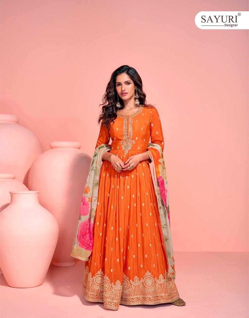 Ynf Chinon Silk RIN184 SAYURI DESIGNER-MAYURI Suits & Dresses Rakhi Collections Festive Collections Wholesale Party wear suits Silk Suits Embroidered Suits Manufacturer