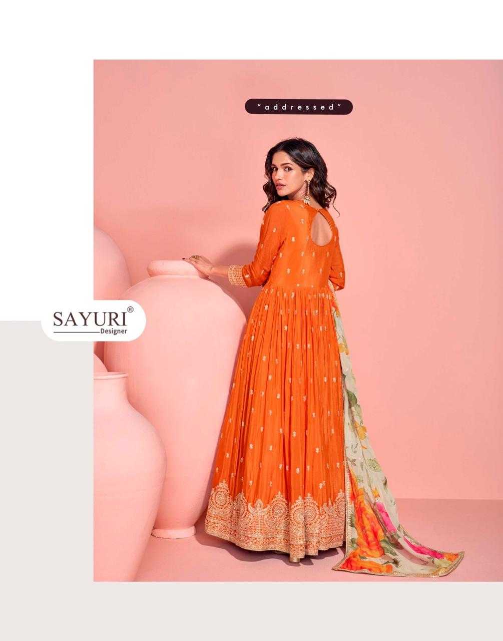 Ynf Chinon Silk RIN184 SAYURI DESIGNER-MAYURI Suits & Dresses Rakhi Collections Festive Collections Wholesale Party wear suits Silk Suits Embroidered Suits Manufacturer