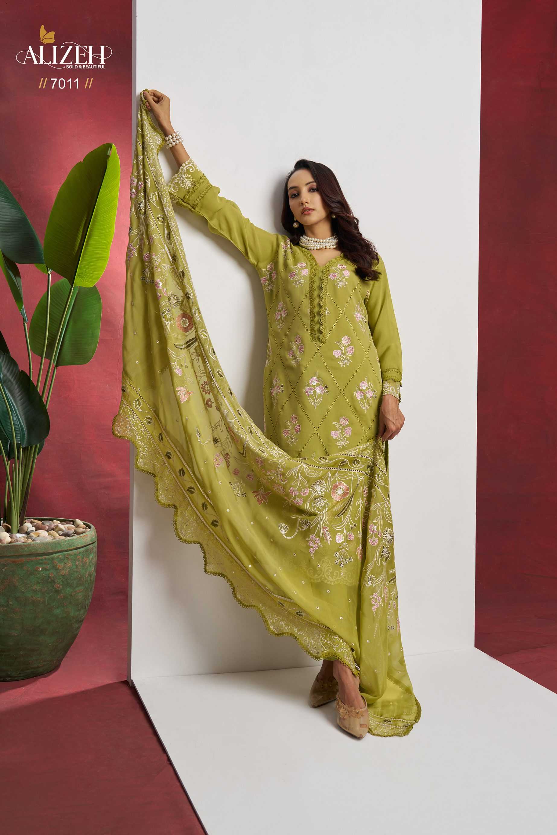 Ynf Organza RIN187 Alizeh-Saadgi Suits & Dresses Wedding Collections Festive Collections Wholesale Ladies Suits Sharara Salwar Suits Party wear suits Manufacturer