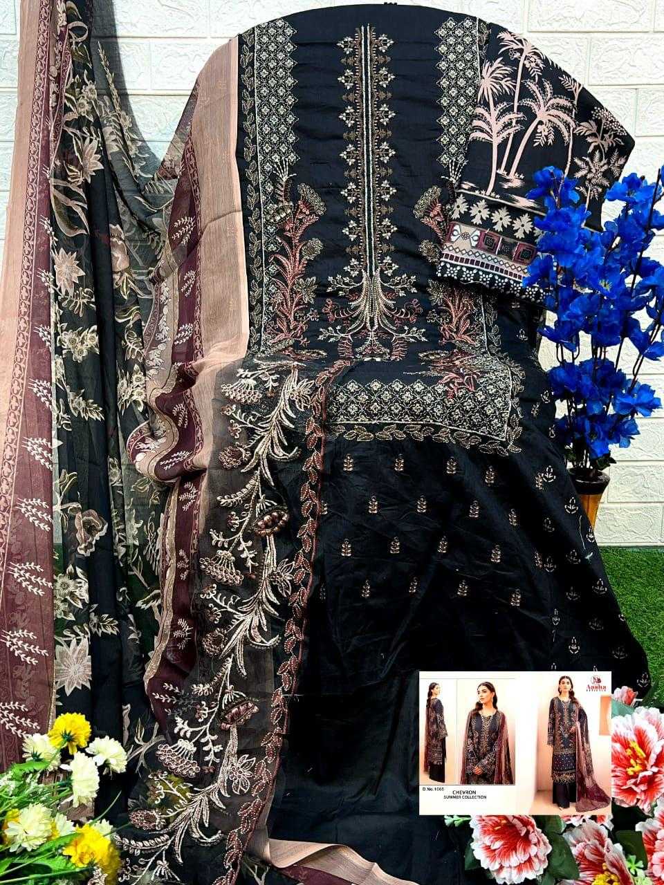 Ynf Pure Cotton RIN186 AASHA DESIGNER-CHEVRON SUMMER COLLECTION Suits & Dresses Islamic Clothing Festive Collections Wholesale Embroidery Suits Cotton Suits Eid Collections Manufacturer