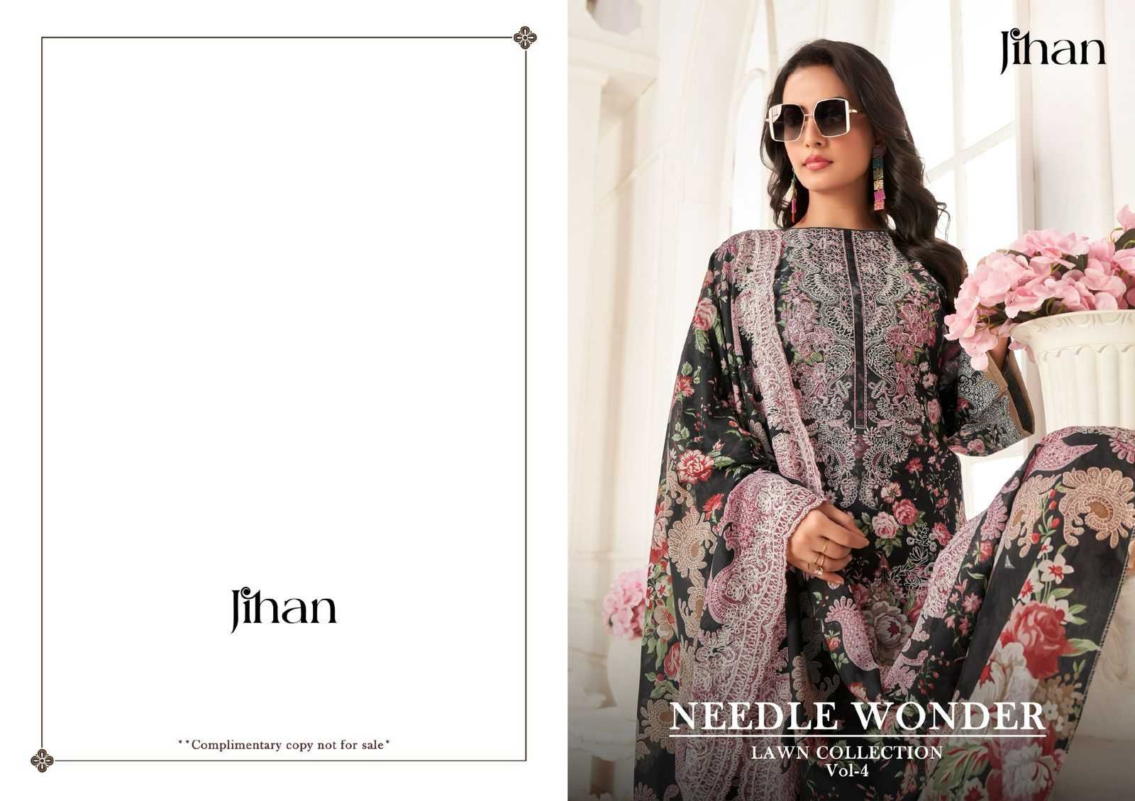 Ynf Pure Cotton RIN186 JIHAN-NEEDLE WONDER LAWN COLLECTION VOL-4 Suits & Dresses Islamic Clothing Festive Collections Wholesale Embroidery Suits Cotton Suits Eid Collections Manufacturer