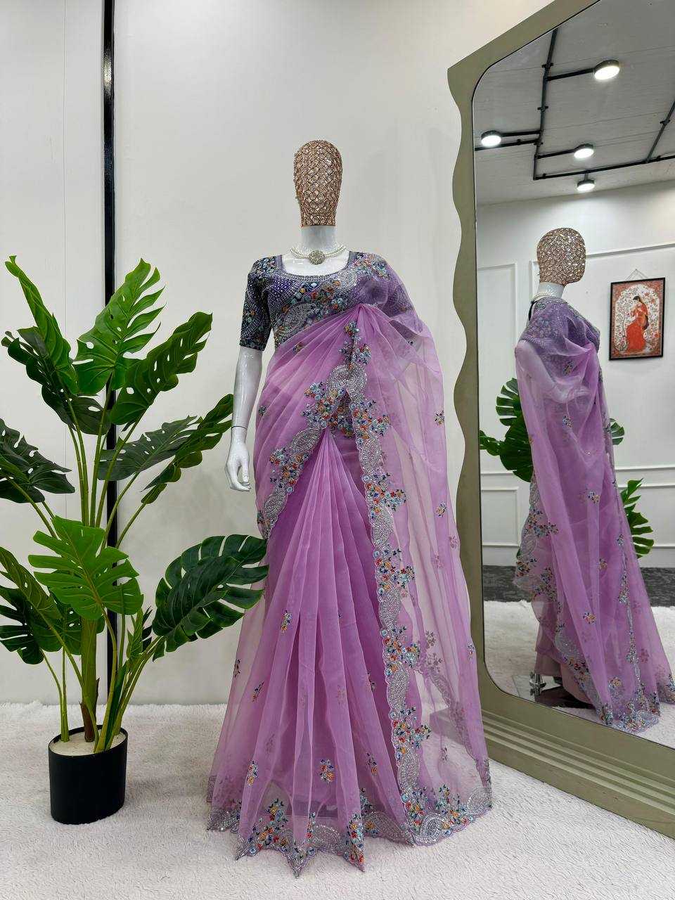 YNF ORGANZA SILK RIN133  499 SAREES WHOLESALE ORGANZA PARTY WEAR FANCY SAREES MANUFACTURER 