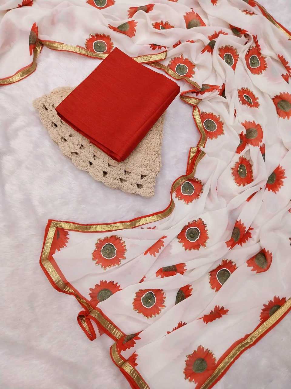 YNF GEORGETTE RIN171 478 SAREES WHOLESALE PRINTED GEORGETTE HAND WORK GOTA PATTI SAREES MANUFACTURER