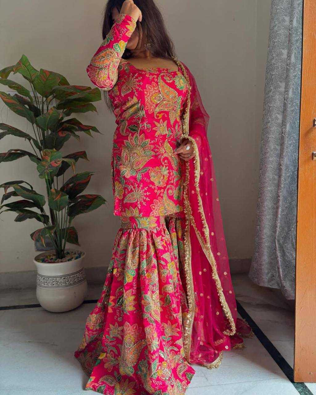 Ynf Chinon RIN141 1920 Suits & Dresses Wholesale Sharara Salwar Suits Designer Suits Embroidered Suits Manufacturer