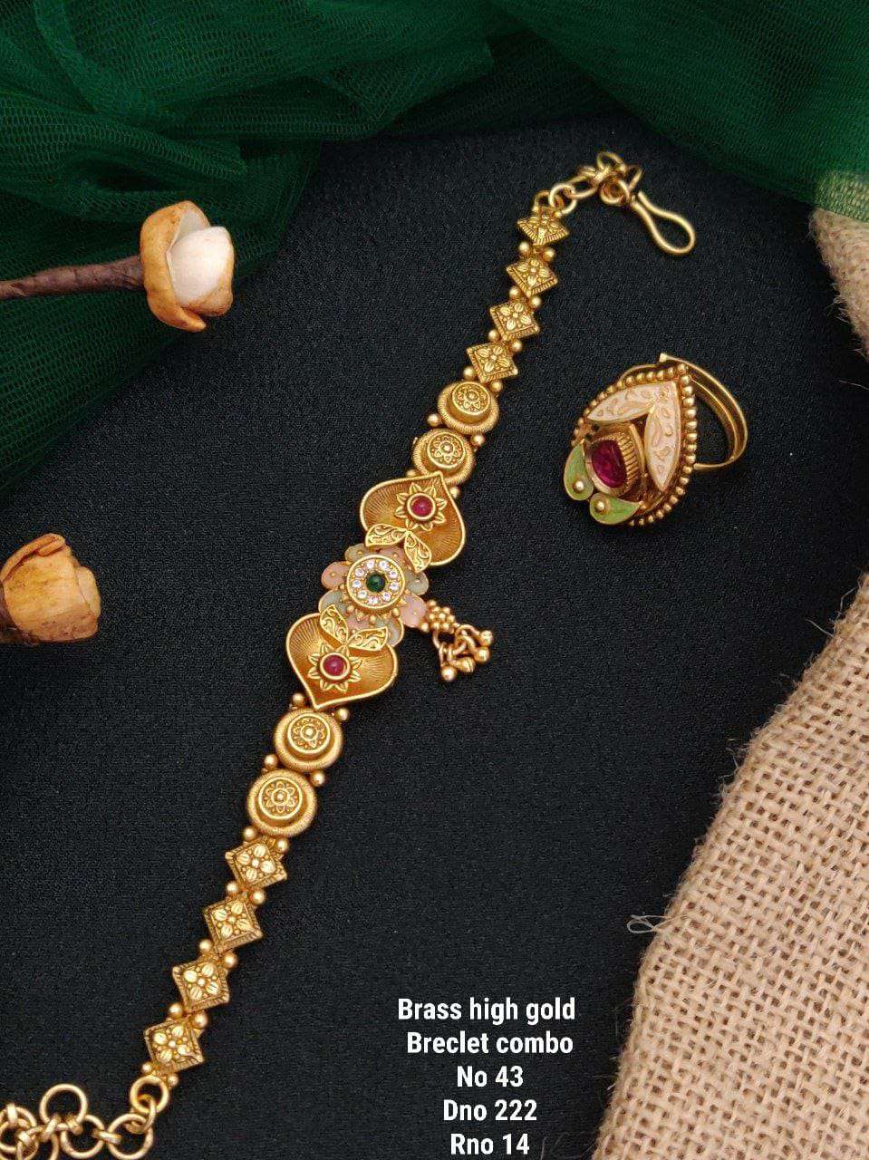 YNF BRASS KESH477 SKJ15-3 WOMENS JEWELLERY WHOLESALE  BRACELET SET MANUFACTURER