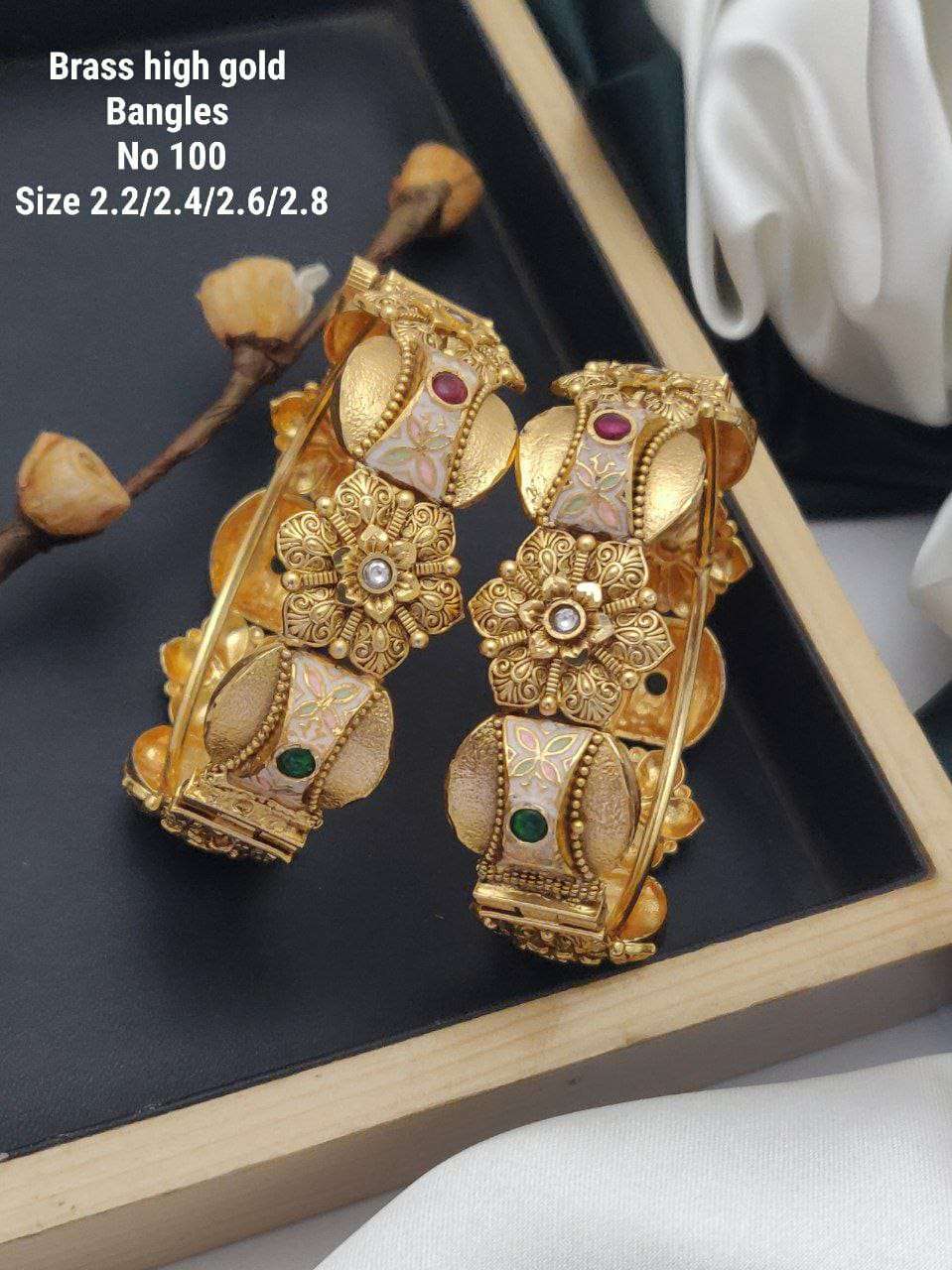 YNF BRASS KESH477 SMN11-8 WOMENS JEWELLERY WHOLESALE BANGLES SET MANUFACTURER