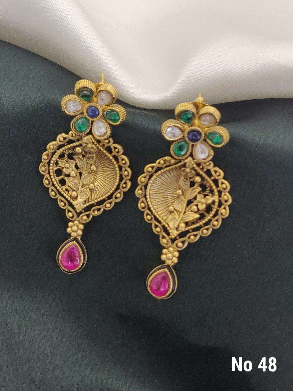 YNF BRASS KESH477 SMN12-17 WOMENS JEWELLERY WHOLESALE EARRING SET MANUFACTURER