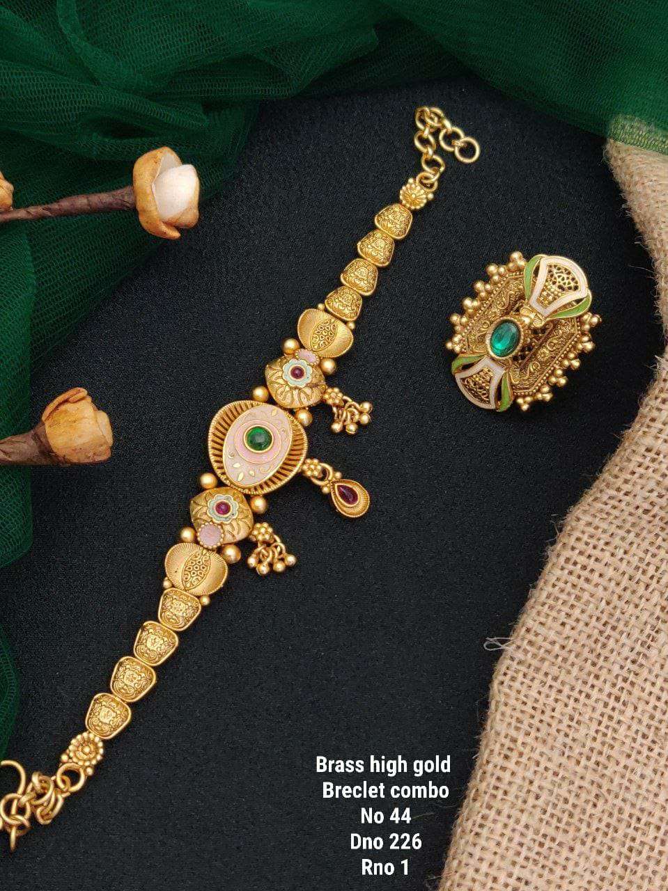 YNF BRASS KESH477 SKJ15-1 WOMENS JEWELLERY WHOLESALE  BRACELET SET MANUFACTURER