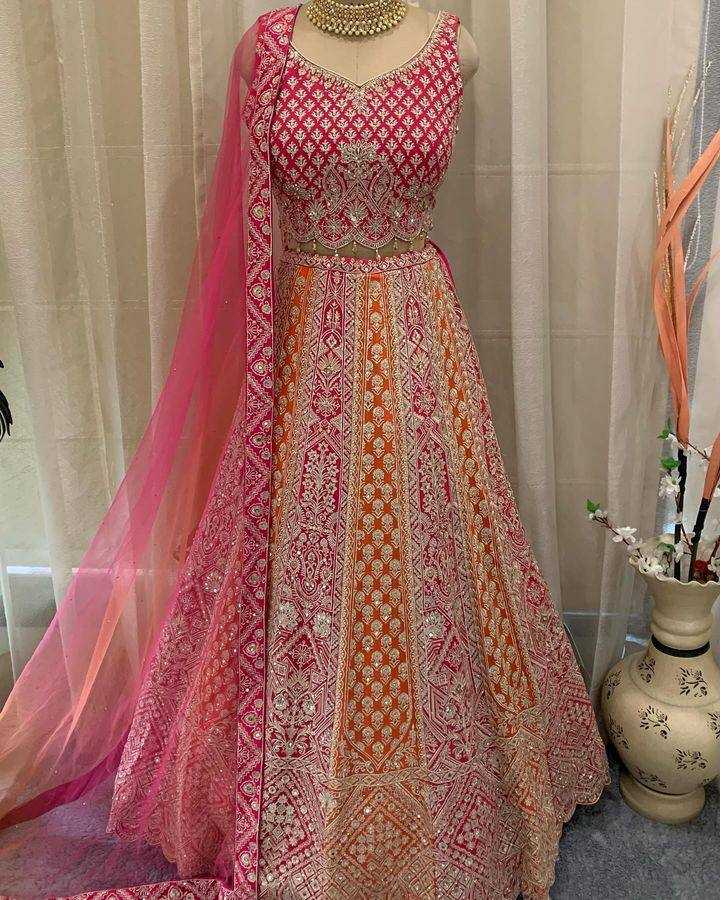 Ynf Faux Georgette RIN108 1570 Lehengas Wholesale Fancy Lehenga Embroidered Lehenga Fish Cut Lehenga Sequins Lehenga Lehenga With Cancan Manufacturer
