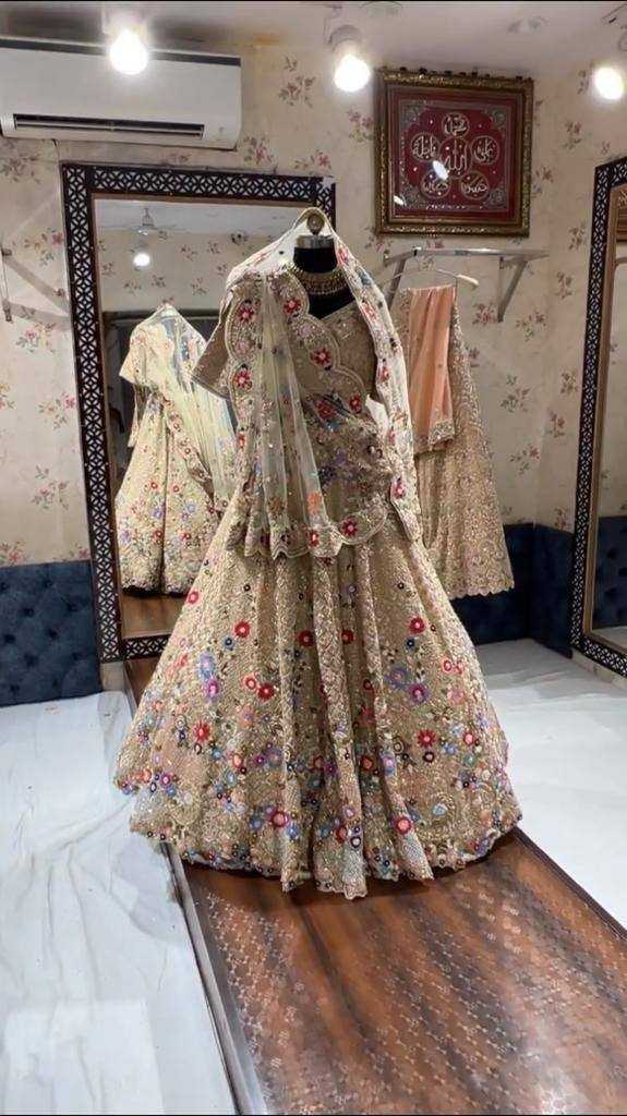 Ynf Organza Silk RIN108 1448 Lehengas Wholesale Embroidered Lehenga Fish Cut Lehenga Sequins Lehenga Lehenga With Cancan Manufacturer